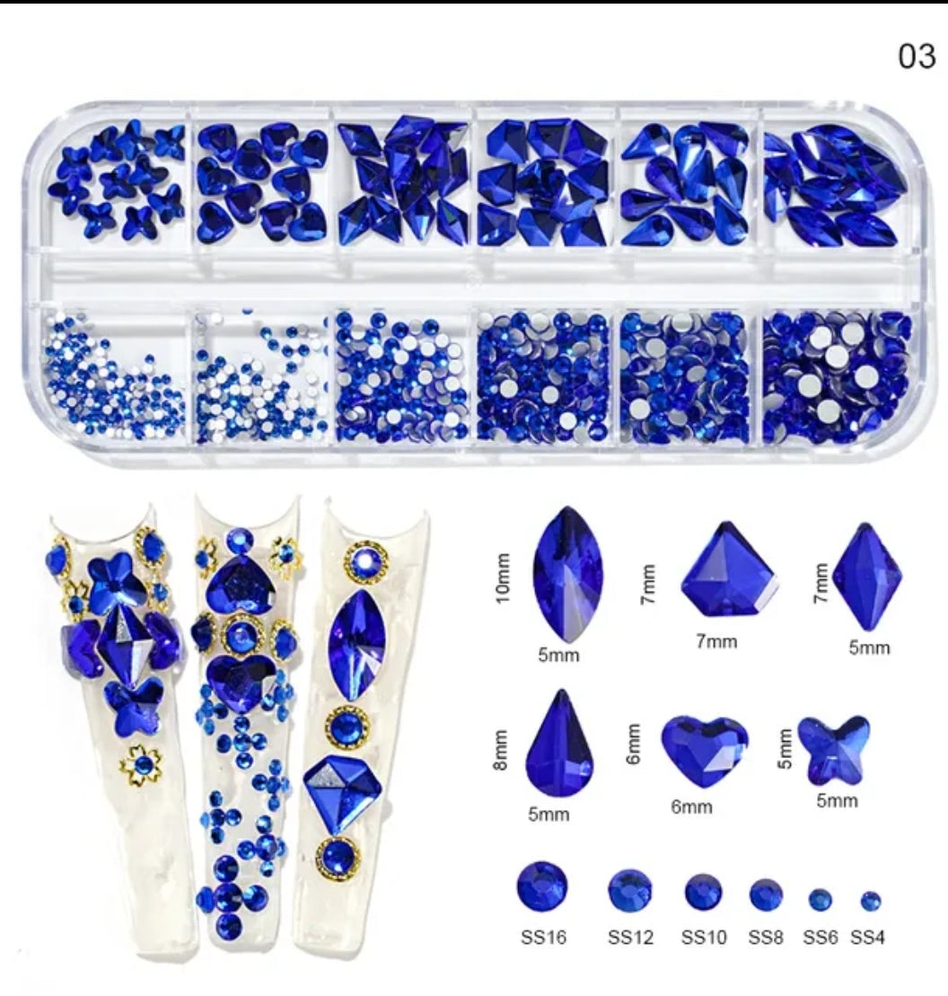 Multi Rhinestone blue