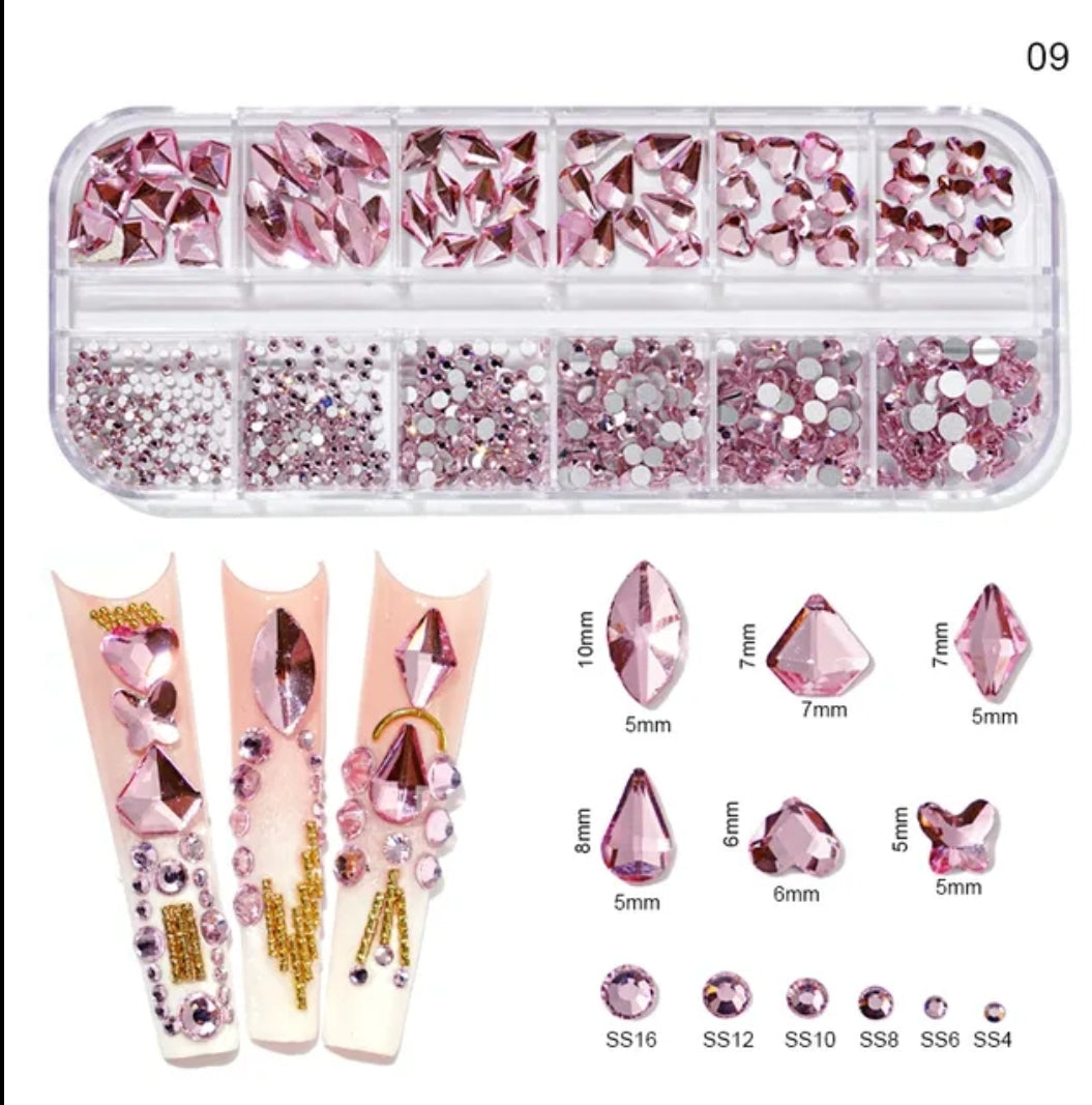 Multi Rhinestone pink